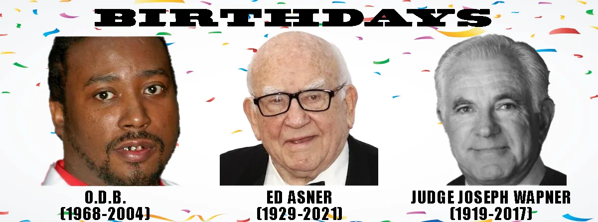 A celebratory birthday meme featuring three men's portraits against a confetti background, with the word 'BIRTHDAYS' at the…