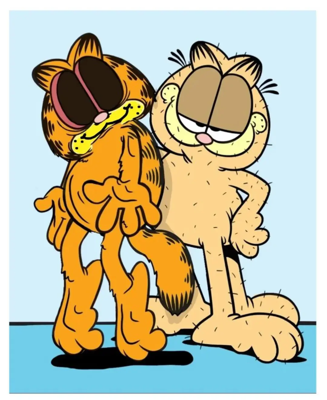 Garfield Strikes a Pose Next to His Self-Removed Cat Suit