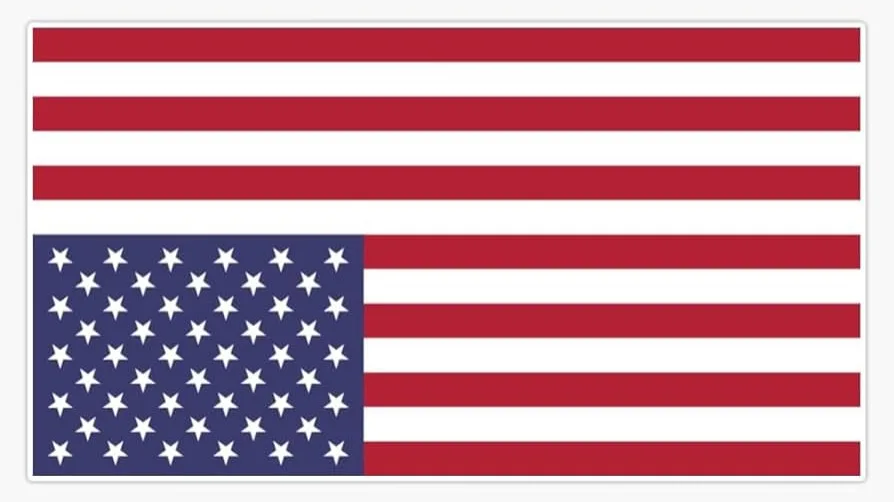 The image displays the flag of the United States of America, featuring thirteen horizontal red and white stripes and a blue…