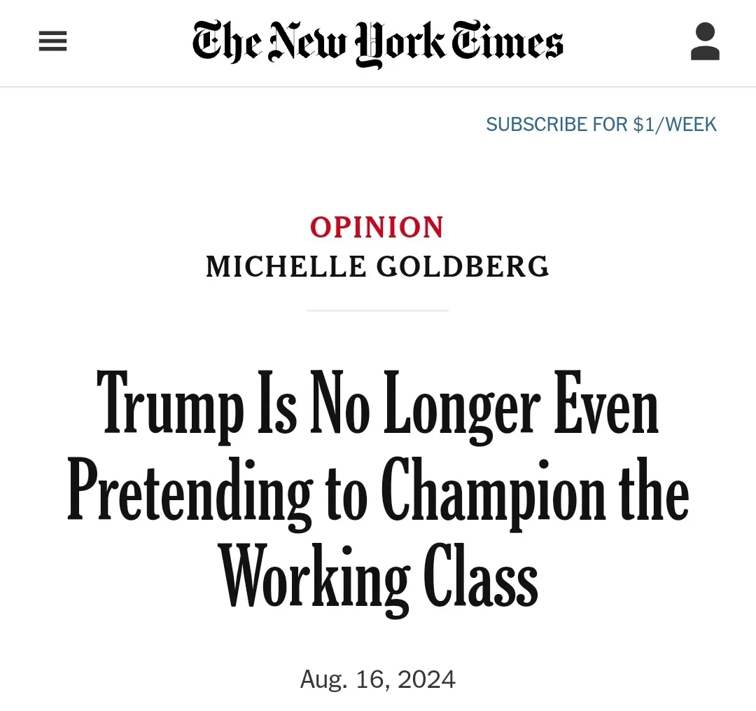 Trump's candid confession about his indifference towards the working class.