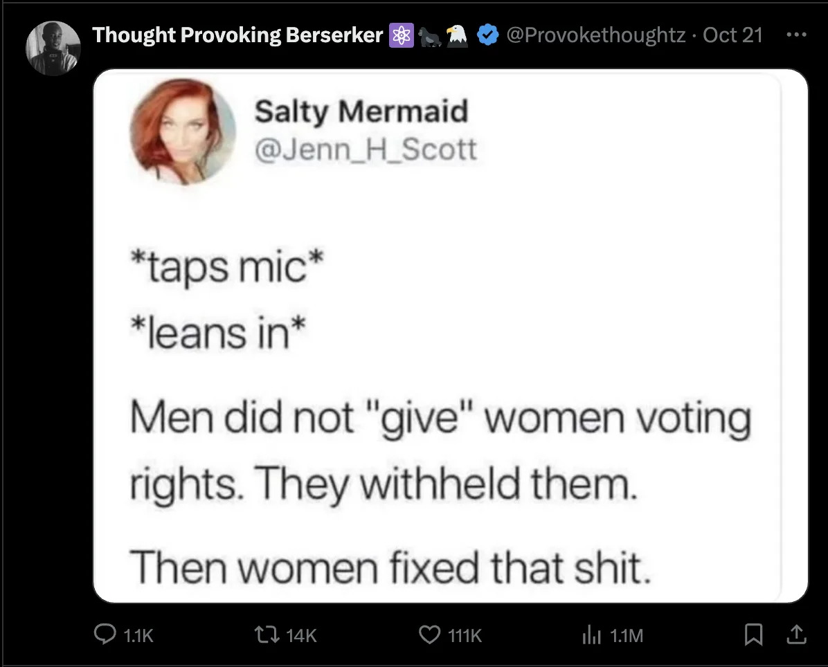 A screenshot of a tweet by 'Salty Mermaid' (@Jenn_H_Scott) showing a white background with black text. The tweet begins with…
