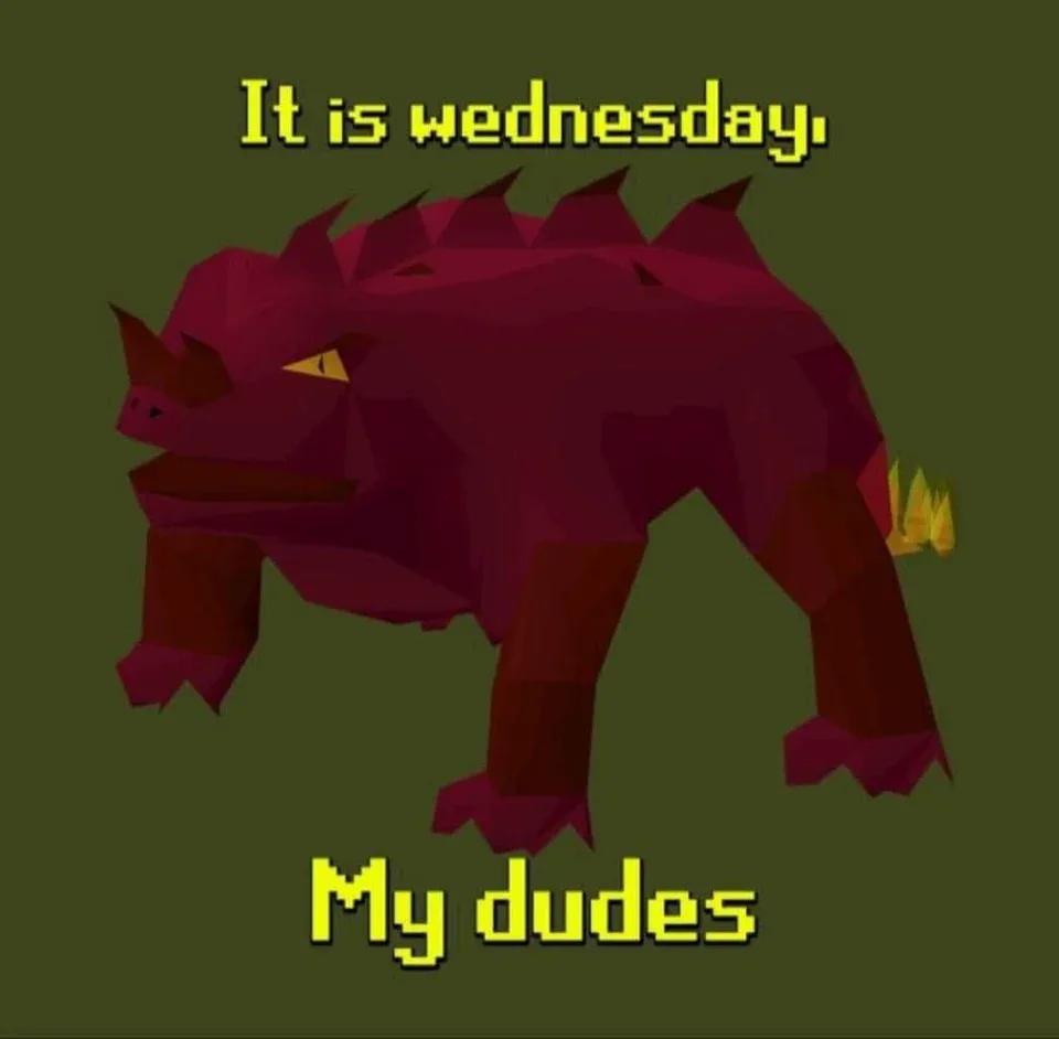 A low-polygon, pixelated red creature resembling a boar or rhino with spikes on its back and a small flame at its tail…