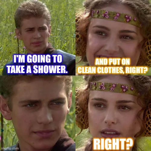 A four-panel meme using stills from the movie 'The Princess Bride' featuring Westley and Buttercup. Westley looks skeptical…