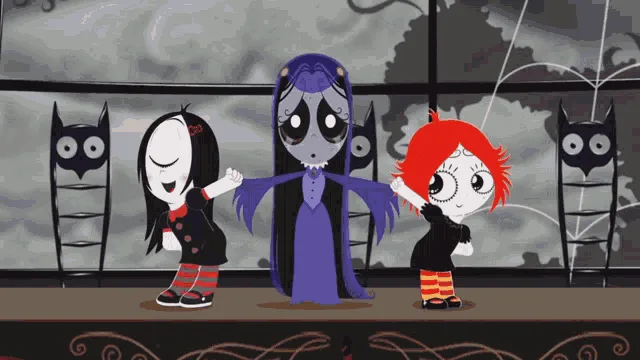 The image shows two rows of animated characters from the show 'The Grim Adventures of Billy & Mandy'. In the top row, three…