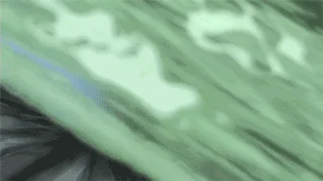 A six-panel animation shows a green, abstract, swirling pattern with a small black hole-like shape appearing in the center…
