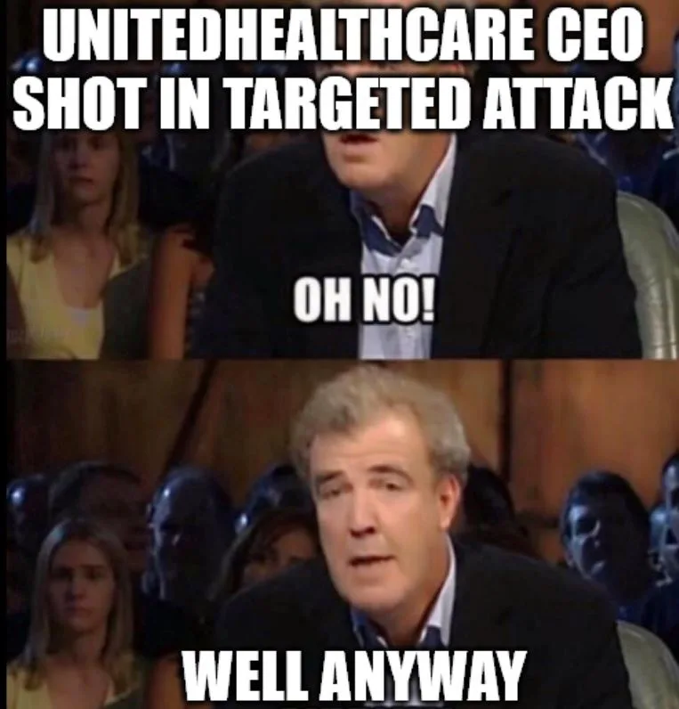 The image is a two-panel meme featuring a man in a suit looking shocked with the text 'OH NO!' over his face, followed by a…