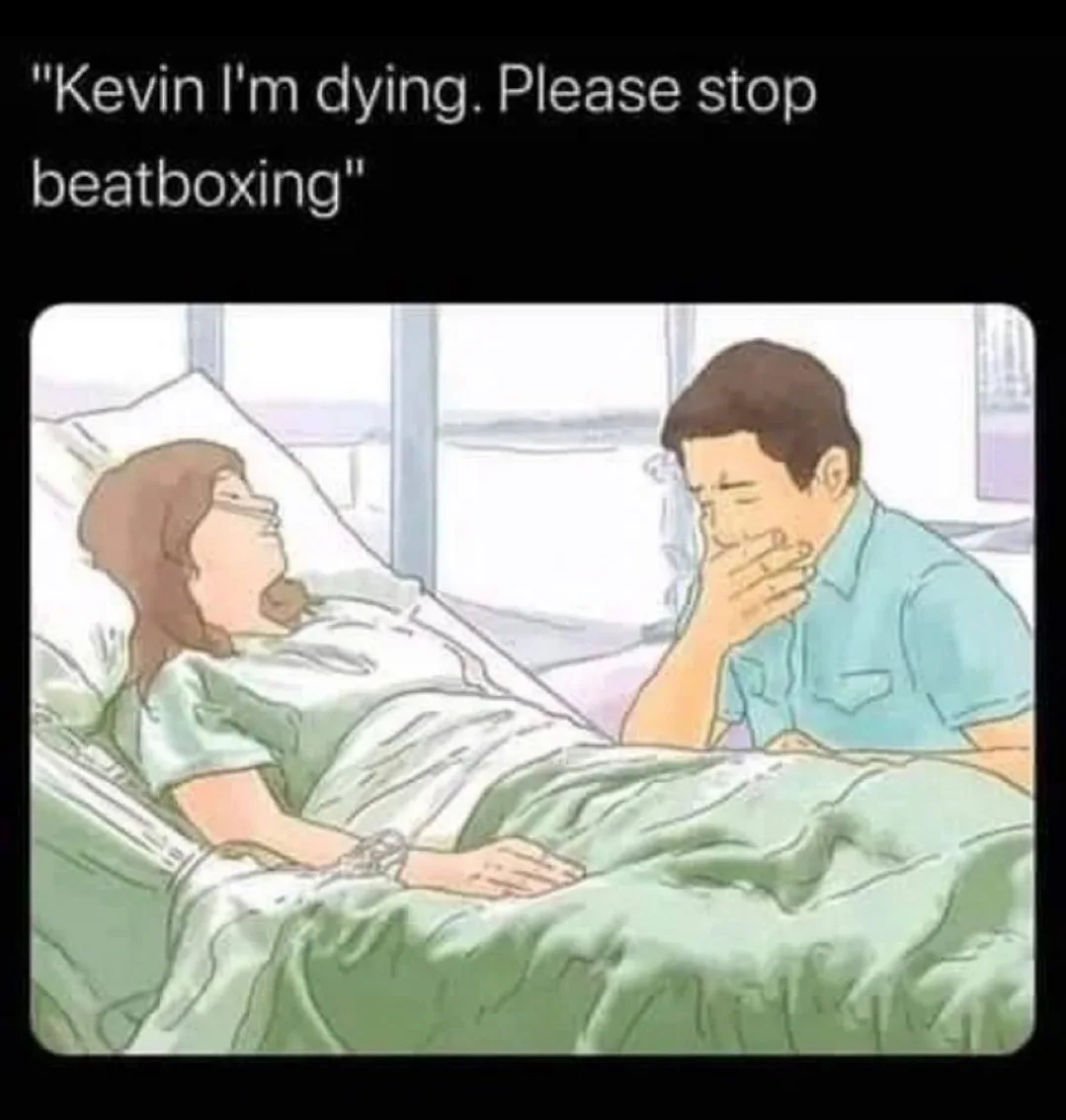 A cartoon depicts a woman in a hospital bed, appearing unwell with an oxygen tube, while a man sits beside her, covering his…
