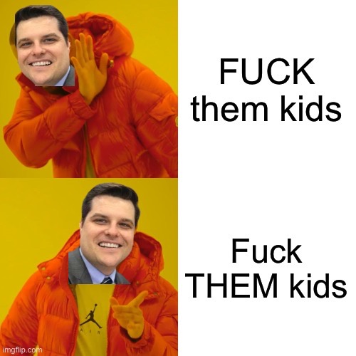 The image shows a man in an orange puffer jacket against a yellow background in two panels. In the top panel, he smiles and…