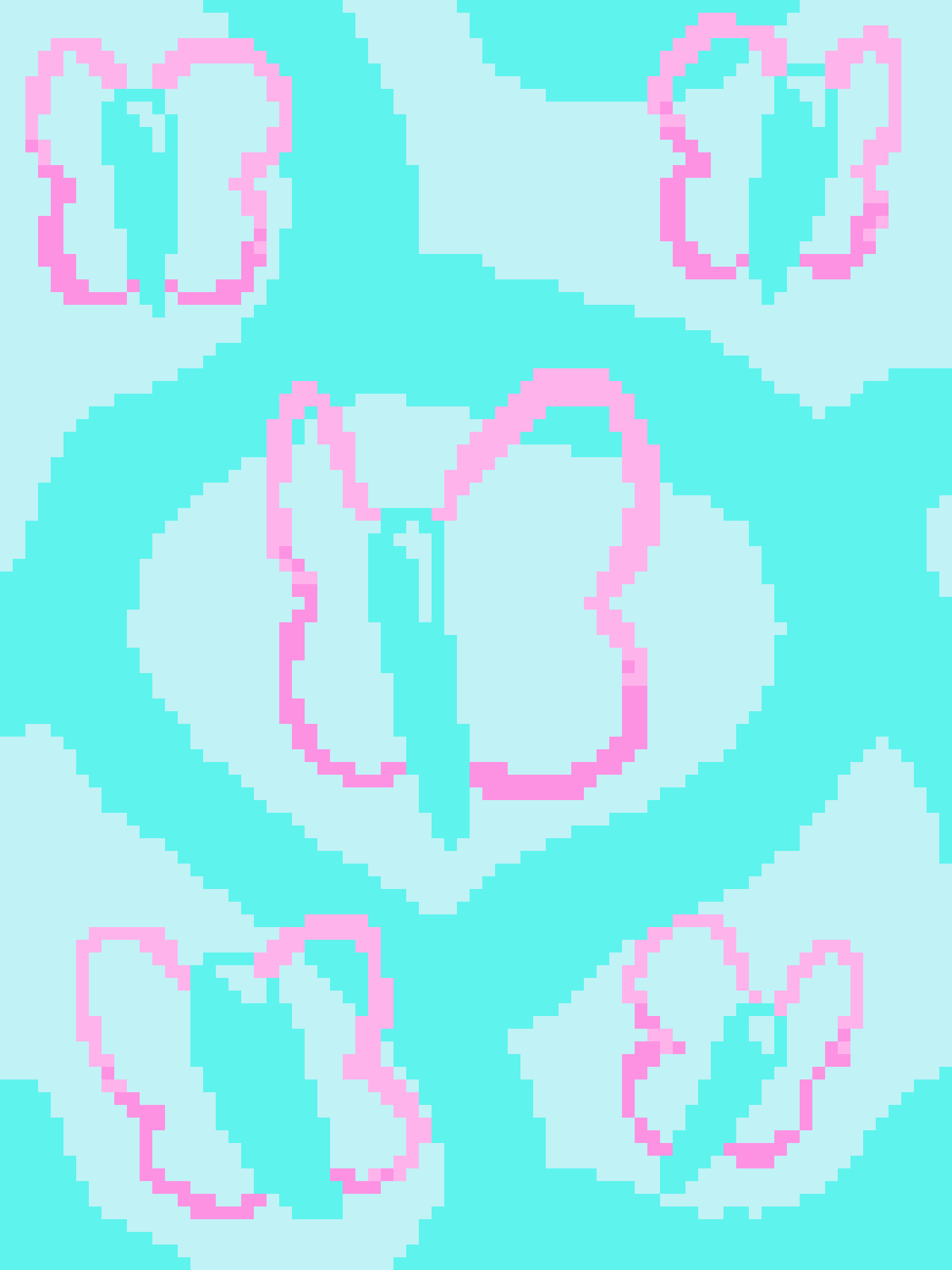 A pixelated, low-resolution image shows a cartoon character with large, round eyes and a wide, open mouth, conveying an…