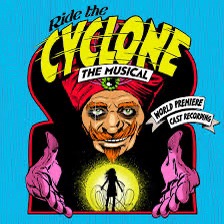 A promotional poster for 'Ride the Cyclone: The Musical' features a menacing, smiling clown with a red turban and purple…