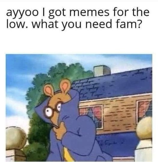 A cartoon mouse wearing a blue hooded sweatshirt and glasses, standing outside a house, looks down with a smug expression…