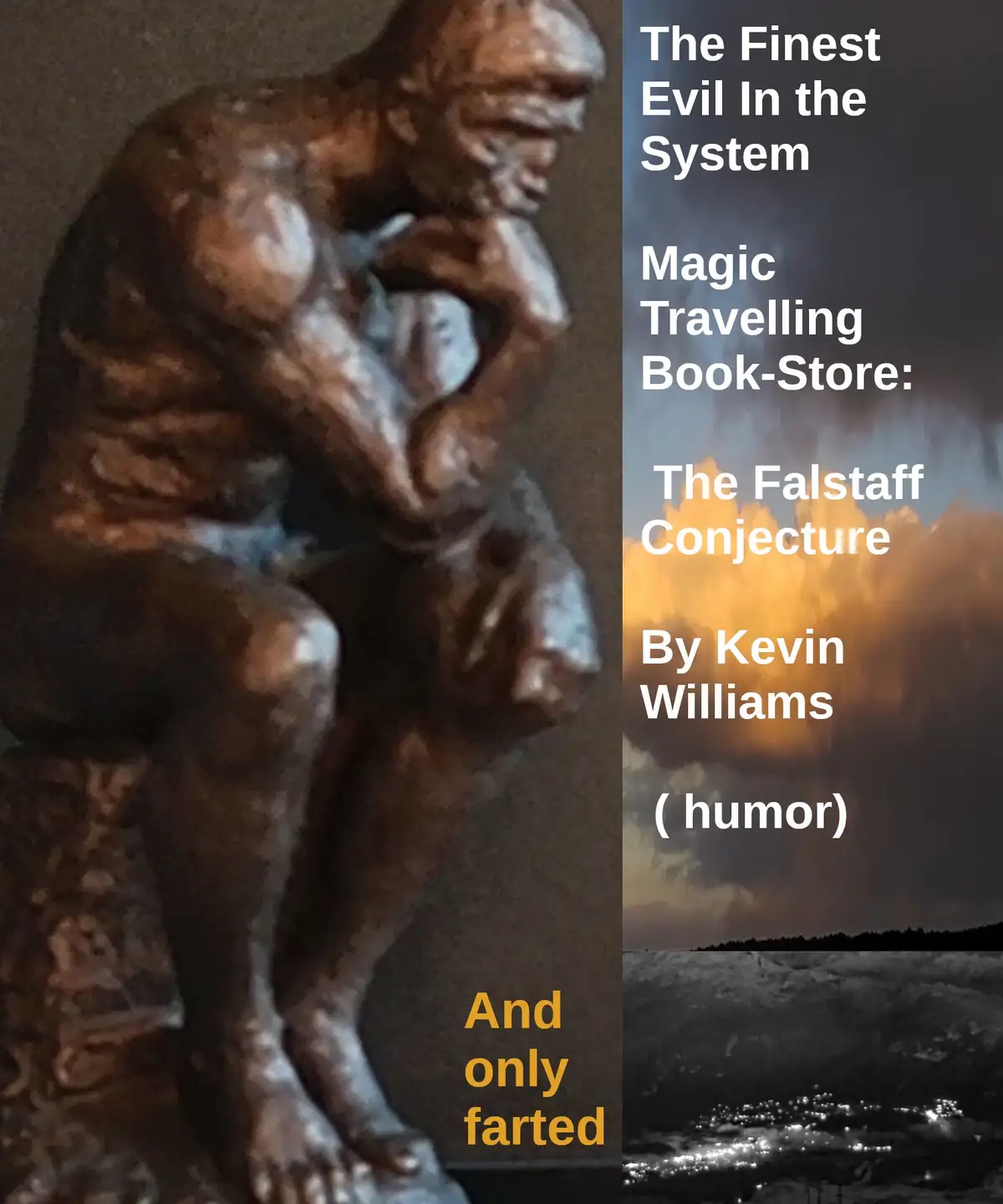 The image shows a bronze statue of 'The Thinker' on the left, with overlaid text on the right side that reads 'The Finest…