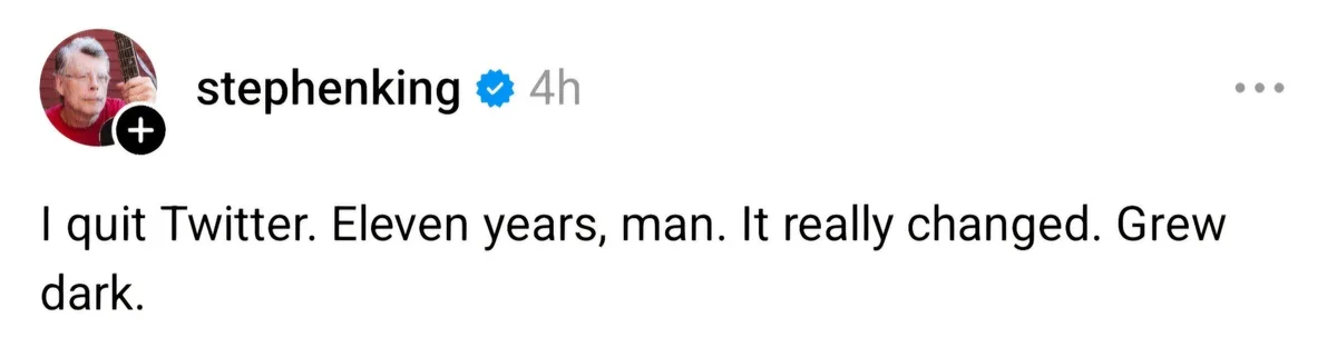 Stephen King Leaves Twitter for Darker Pastures: Spotted on BlueSky!