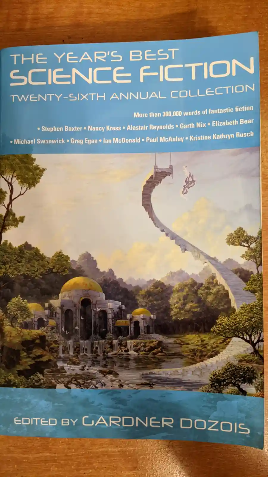 The image shows the cover of 'The Year's Best Science Fiction: Twenty-Sixth Annual Collection,' edited by Gardner Dozois…