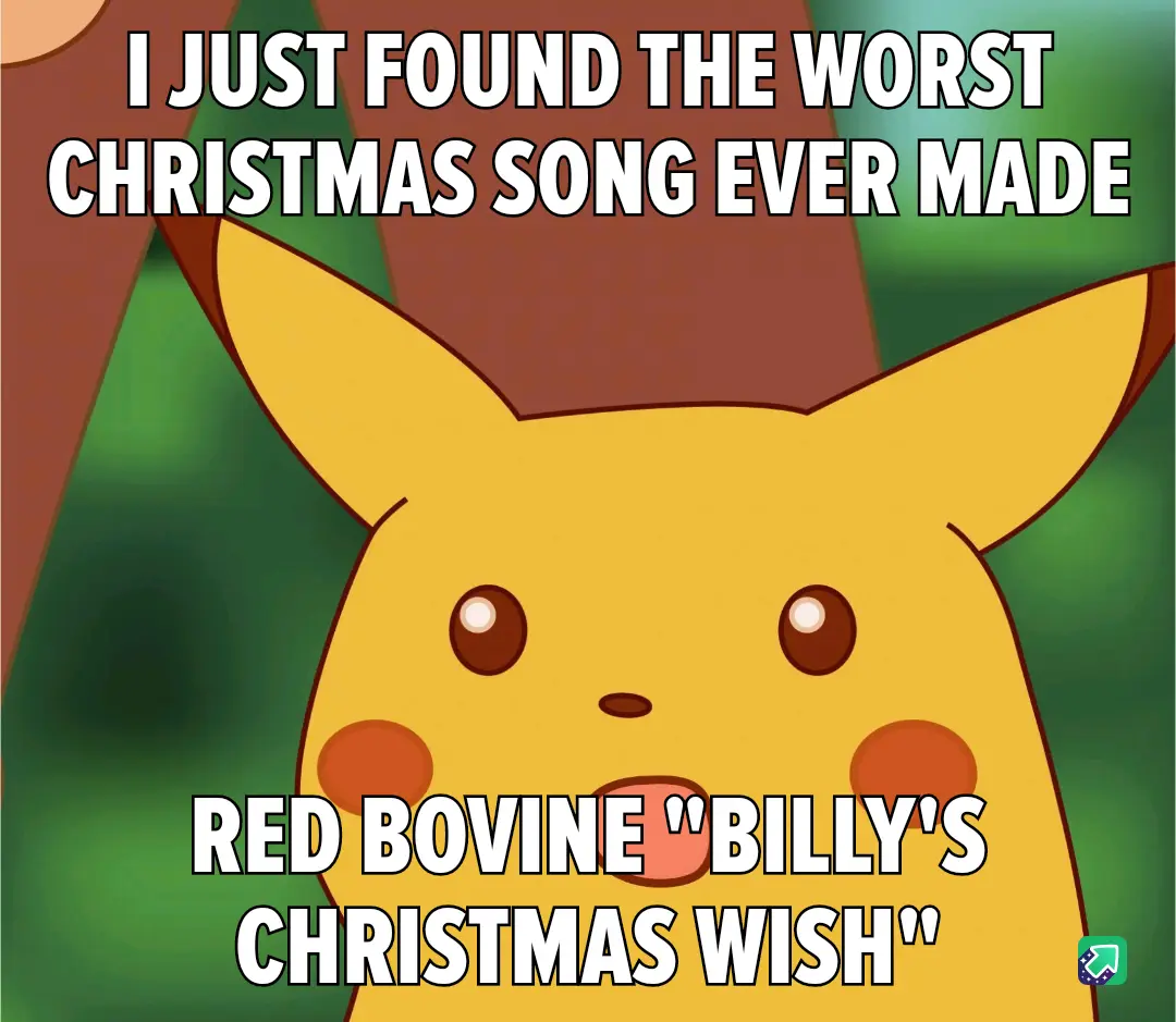 A close-up image of the Pokémon character Pikachu with a shocked, wide-eyed expression. The text overlaid on the image reads…
