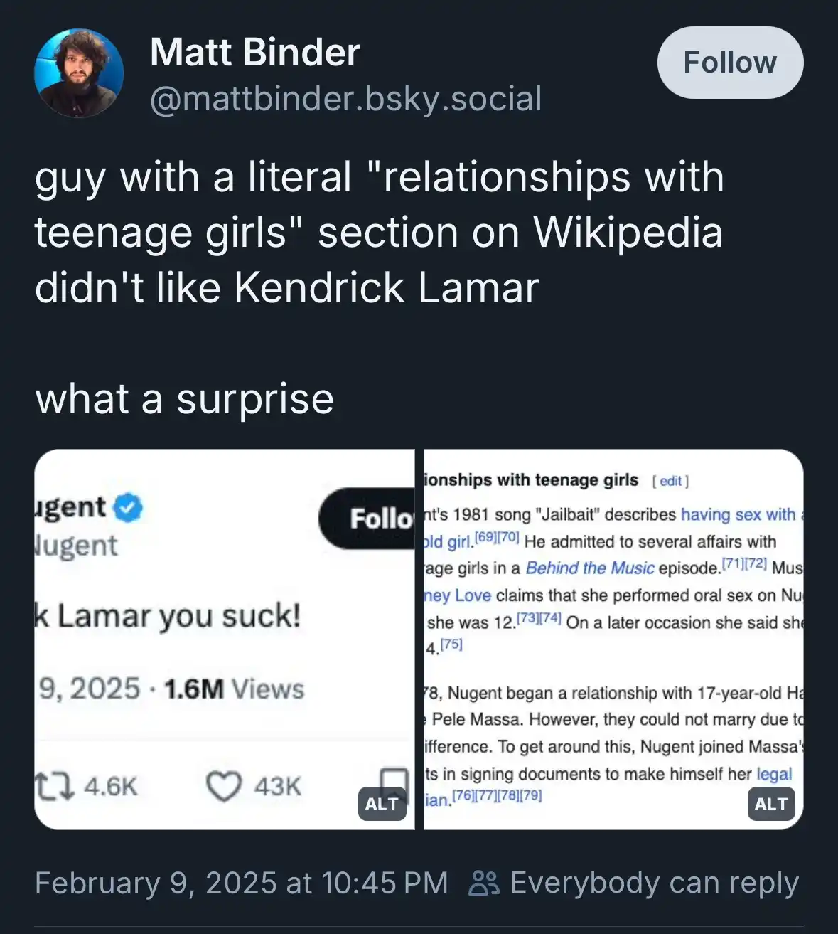 The image shows a social media post by Matt Binder, featuring two side-by-side screenshots. The left screenshot shows a…