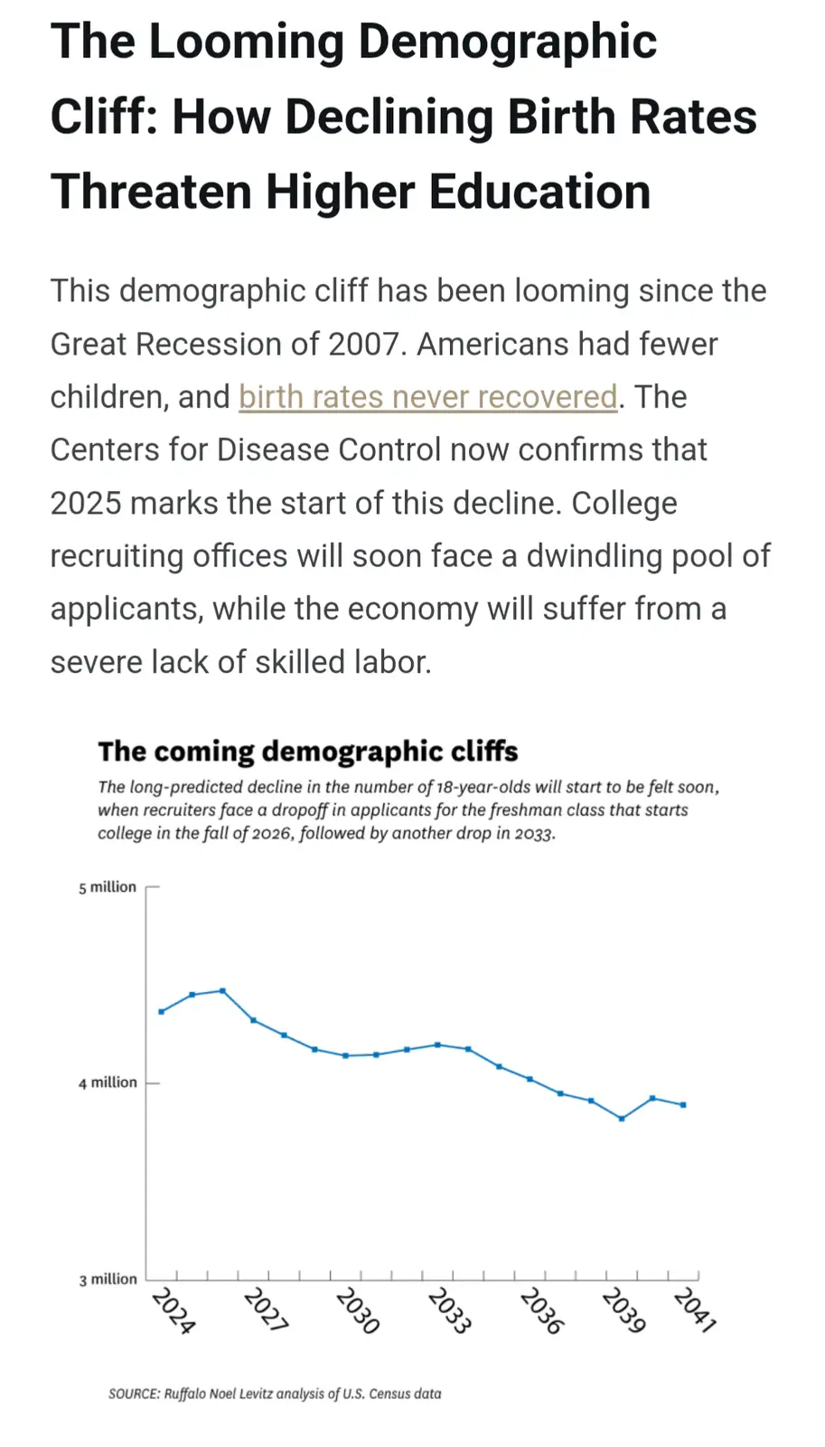 The Impending Demographic Crisis: How Falling Birth Rates Could Impact Higher Education