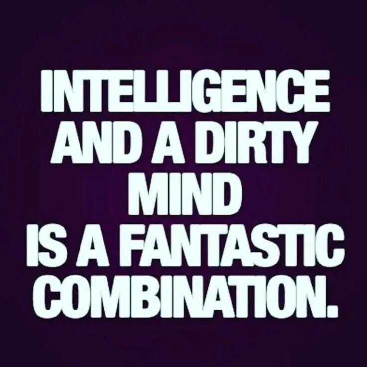 The image features bold white text centered on a solid dark purple background. The text reads: 'INTELLIGENCE AND A DIRTY…