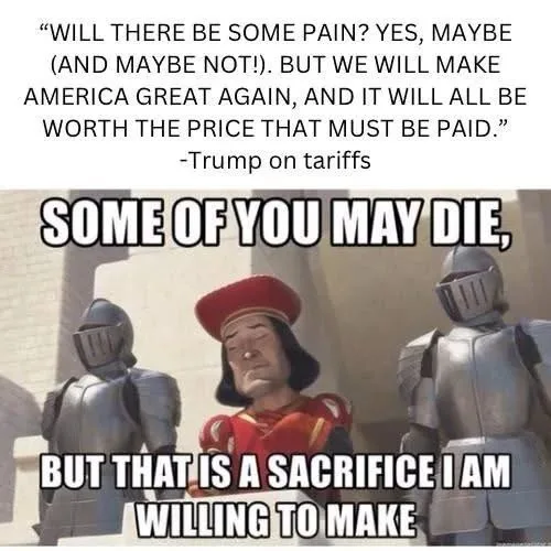 The image shows a scene from the animated movie 'Shrek' featuring Lord Farquaad, a small man in a red hat and red outfit…