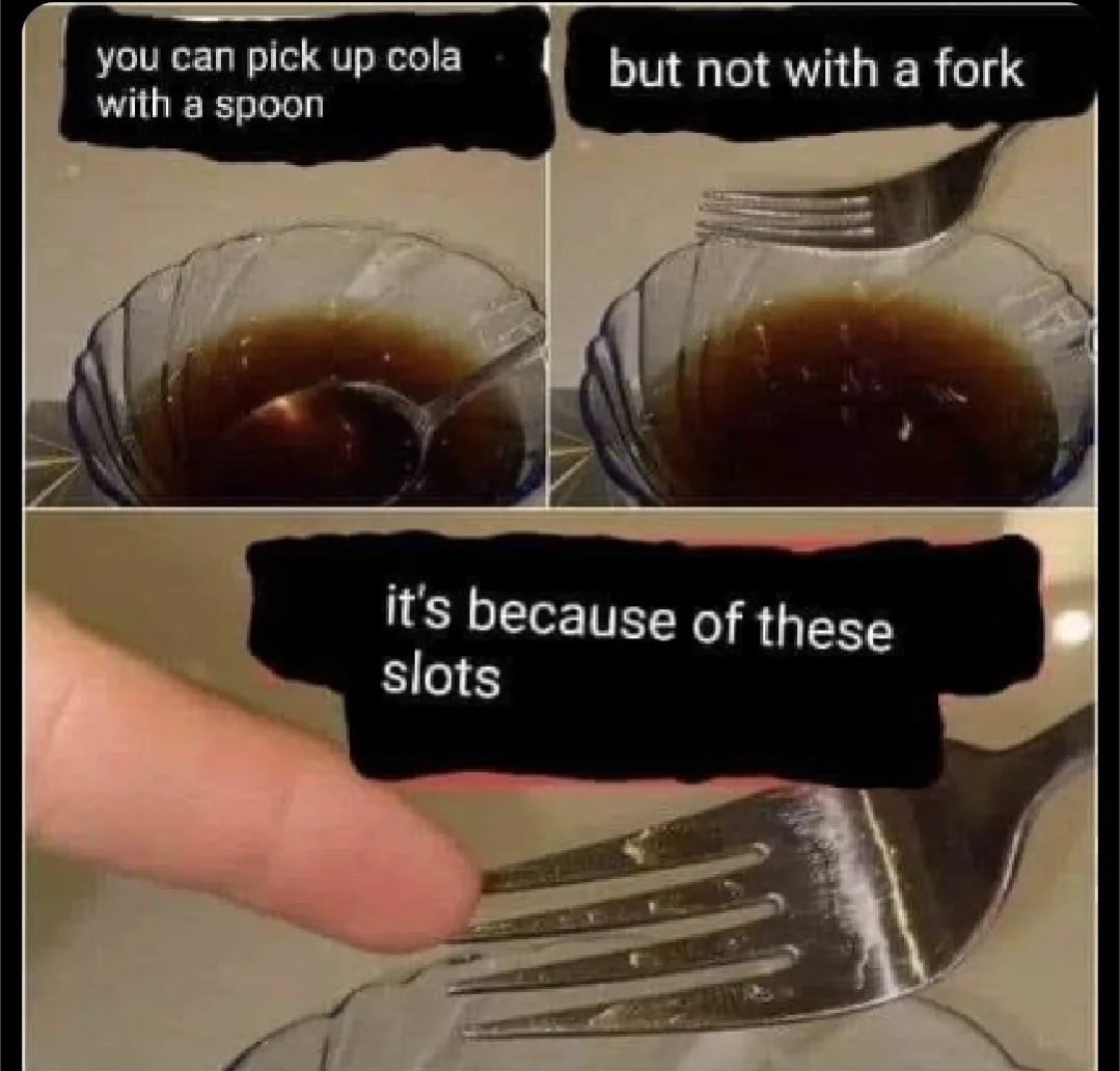 A three-panel image shows a glass bowl of cola. The first panel shows a spoon scooping up cola. The second shows a fork…