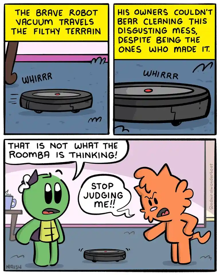 Roomba's Inner Thoughts: A Day in the Life