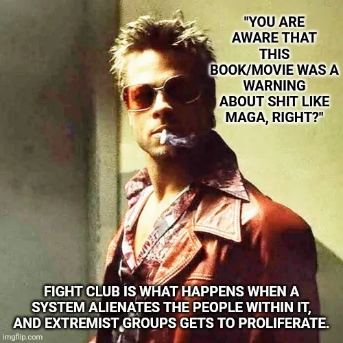 A man with spiky hair, sunglasses, and a cigarette in his mouth, wearing a red leather jacket, looks intensely at the…