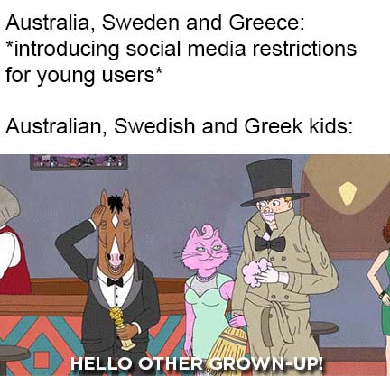 The image shows three anthropomorphic animal characters from the animated series 'BoJack Horseman'. A brown horse in a…