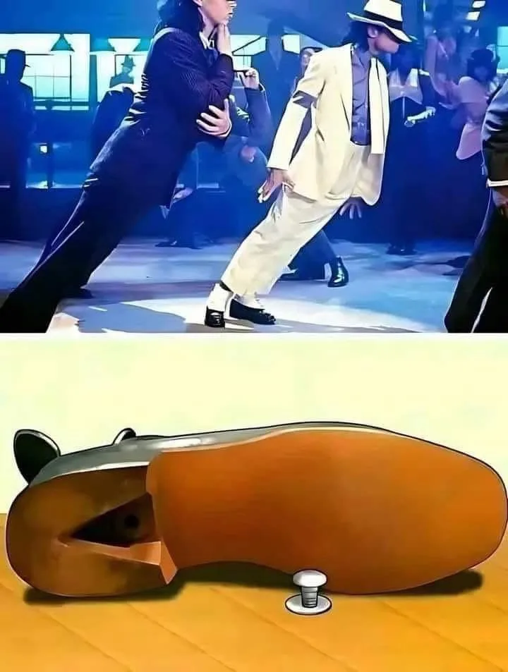 The top panel shows Michael Jackson dancing in a light-colored suit and fedora, with another dancer in a dark suit beside…