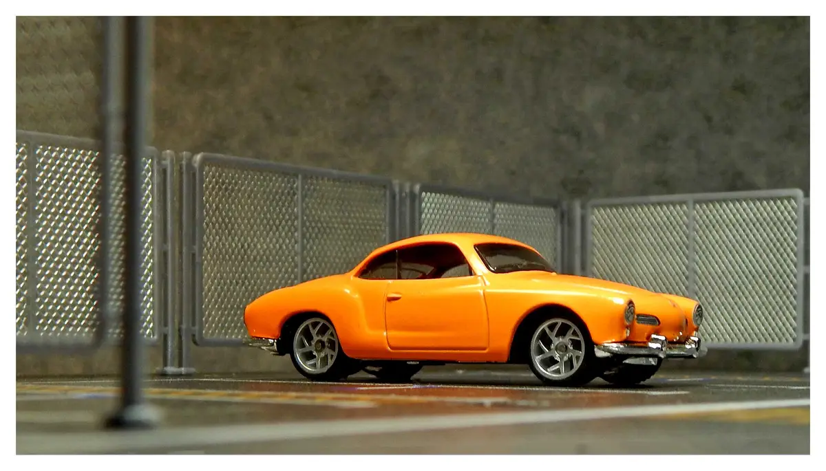 Cruising down the Autobahn in a Matchbox Karmann Ghia with a slick wheel swap