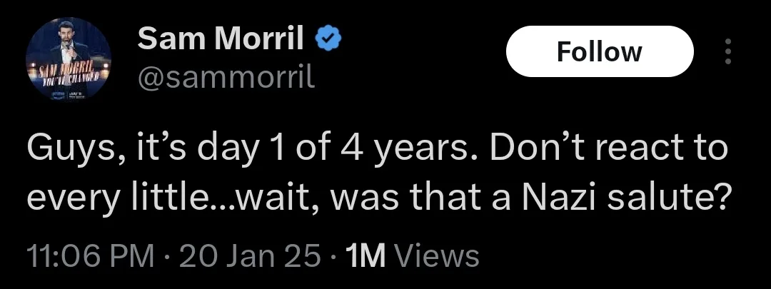 A screenshot of a tweet from verified Twitter user Sam Morrill (@sammorril) shows his profile picture and a tweet that reads…
