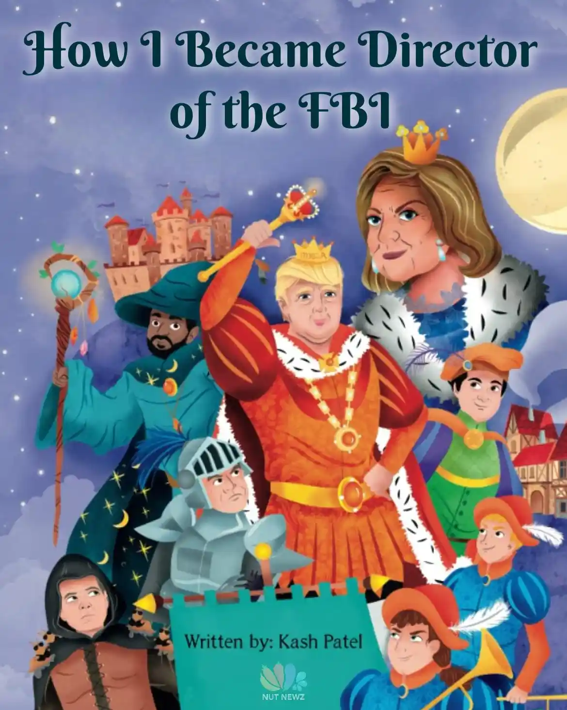 A whimsical illustrated book cover parody titled 'How I Became Director of the FBI' features cartoonish characters…