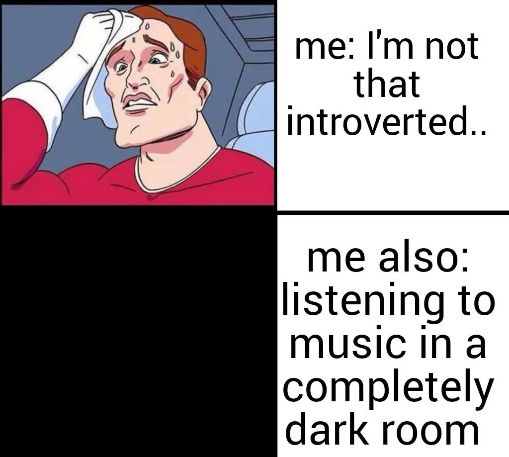A two-panel meme featuring a cartoon man in a red shirt looking stressed with sweat on his forehead while holding a white…