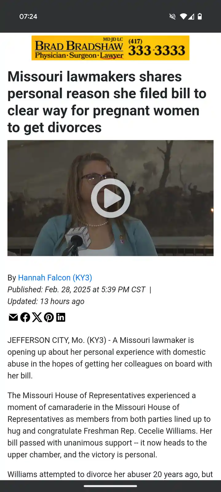 Missouri lawmaker proposes a bill allowing pregnant women to file for divorce