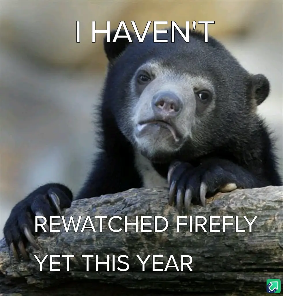 A close-up photo of a sad-looking sun bear resting its paws on a log, with white text overlaid that reads 'I HAVEN'T…