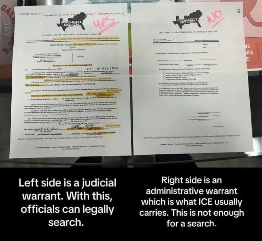 Two documents side-by-side, both branded with 'Project South' and a map of Texas. The left document is labeled 'Yes' and…