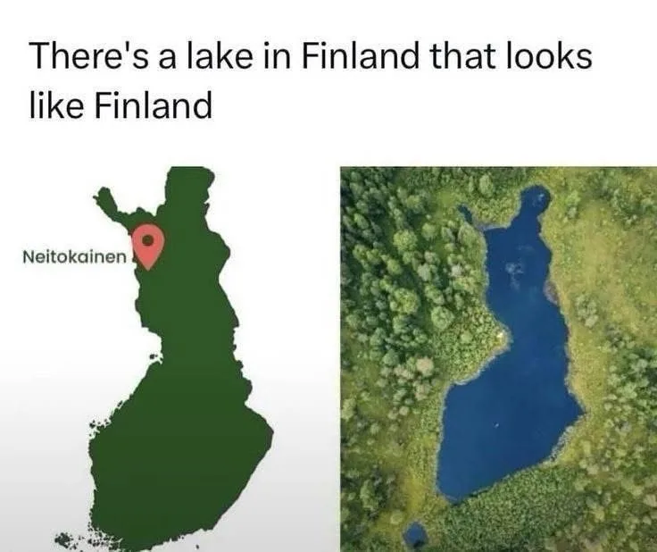 The image displays a map of Finland with a red pin marking a location named 'Neitokainen'. Beside it is an aerial photo of a…