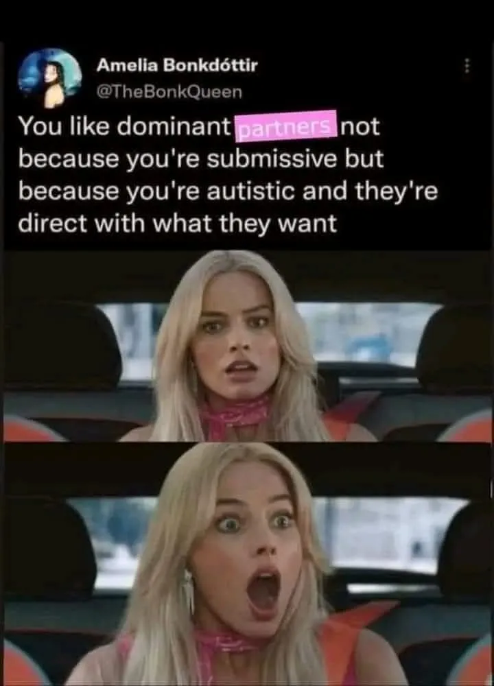 The image is a two-panel meme featuring Margot Robbie as Harley Quinn from 'Birds of Prey'. The top panel shows her with a…