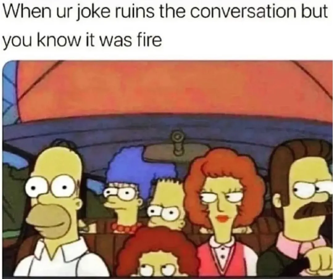 The image shows a group of The Simpsons characters seated in a car, all displaying expressions of disapproval or annoyance…