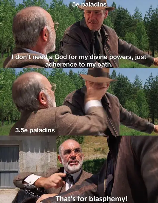 Three-panel meme from the movie 'The Princess Bride' showing Inigo Montoya (right) and a man with a beard and glasses…