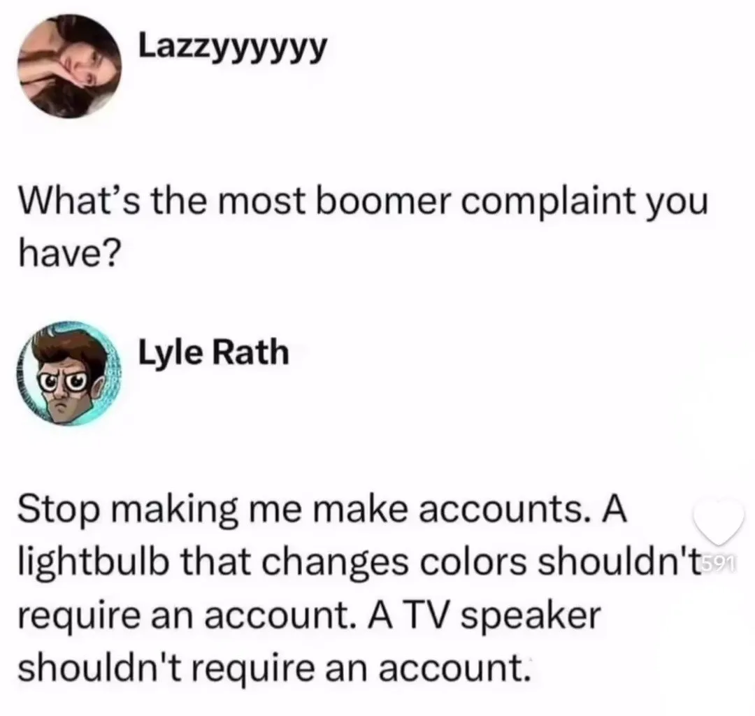 A screenshot of a social media comment thread shows user 'Lazzyyyyy' asking 'What's the most boomer complaint you have?'…
