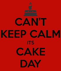 A red background features a black silhouette of a birthday cake with one candle on top. Below the cake, bold black text…
