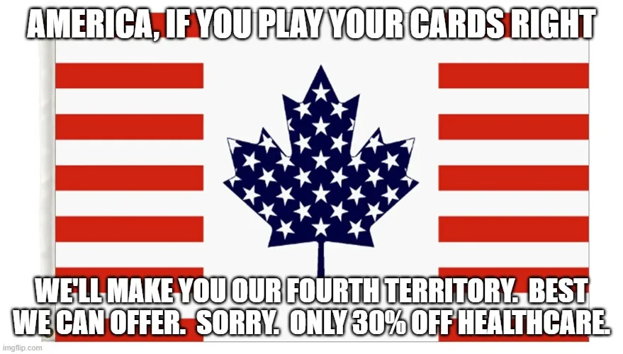 The image displays a flag design with red and white horizontal stripes, featuring a large maple leaf in the center. The leaf…