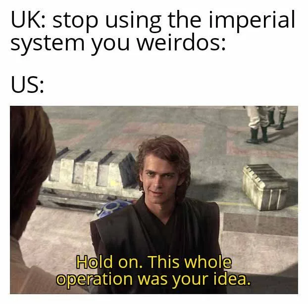 A meme image featuring Anakin Skywalker from Star Wars looking smugly at another character, with overlaid text. The top text…