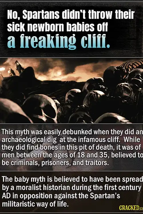 The image shows a dark, sepia-toned photo of skulls and bones piled together, evoking a grim, ancient battlefield or mass…