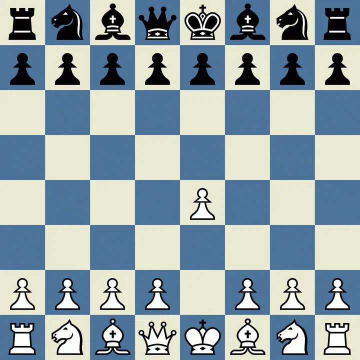 A chessboard image showing a complex game position with numerous pieces still on the board, including multiple kings and…