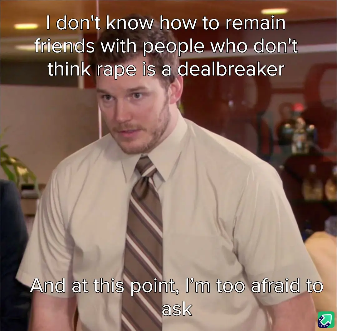 A man in a beige shirt and striped tie looks confused and slightly distressed. White text overlaid on the image reads: 'I…