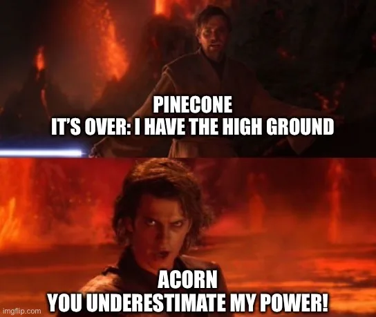 Two panels from Star Wars: Episode III Revenge of the Sith. Top panel shows Anakin Skywalker with a lightsaber, overlaid…