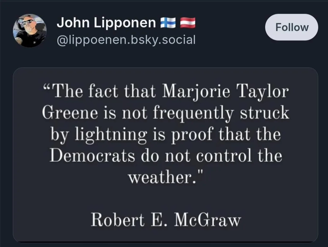 A screenshot of a social media post by John Lipponen showing a quote attributed to Robert E. McGraw. The quote reads: 'The…