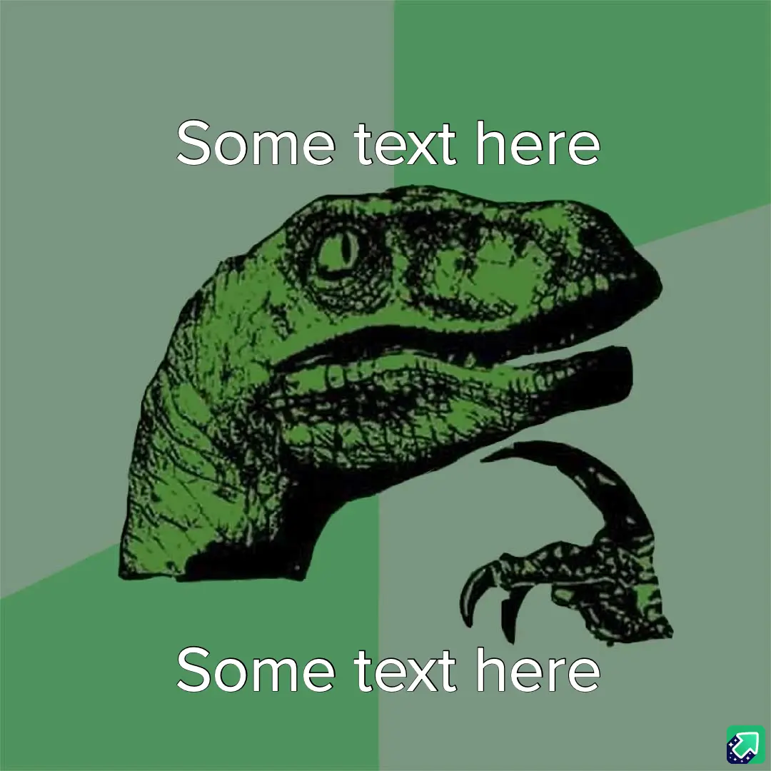 The image features a stylized green raptor head with a raised claw, set against a split green and gray background. White…