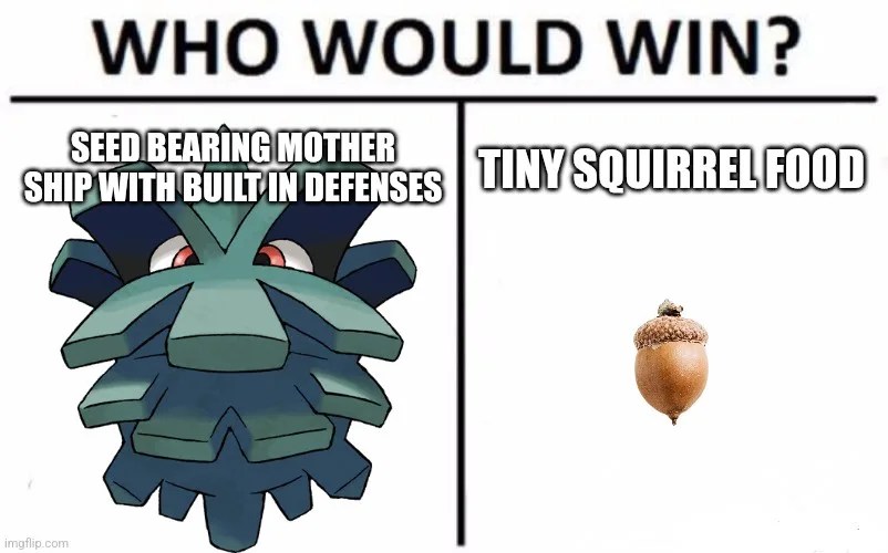 The image is a two-panel meme template with the top text 'WHO WOULD WIN?'. The left panel shows the Pokémon Vileplume with…